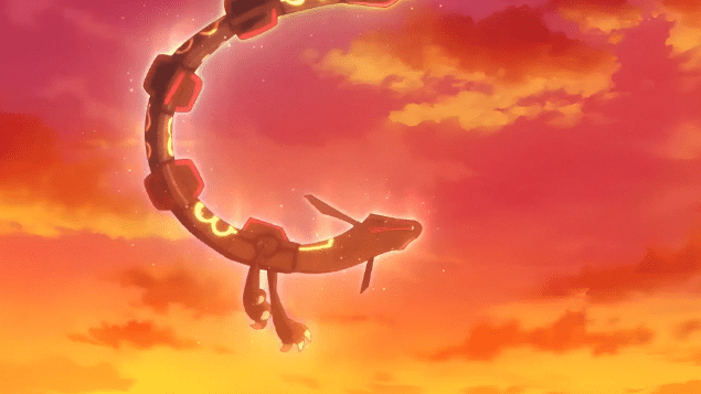 El Rayquaza Negro deambula por los cielos en Pokémon Horizons Episodio 33